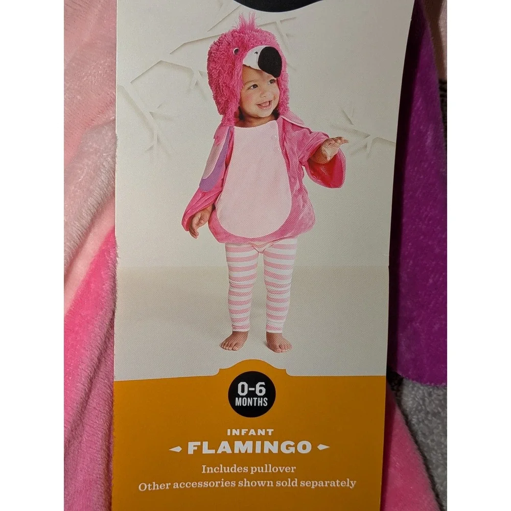 Infant Flamingo Costume with Hood 0-6 Months Halloween‎ Dress Up NEW